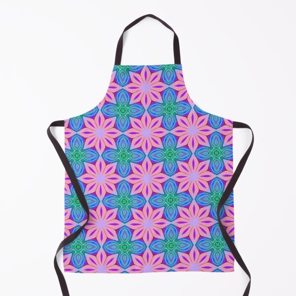 Item preview, Pink floral pattern with green and blue geometric accents designed and sold by SweetLilith.