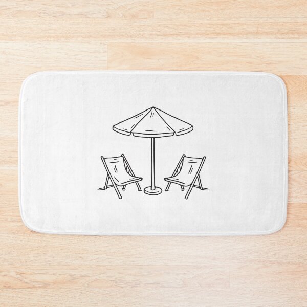 Item preview, Resort Umbrella Table Beside Lounge Chairs designed and sold by rasagamastore.