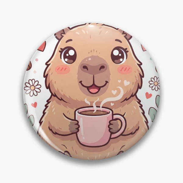 Item preview, Cute Capybara Drinking Coffee  Kawaii Coffee Lover Animal Sticker  Cozy Capybara Gift designed and sold by Him0227.