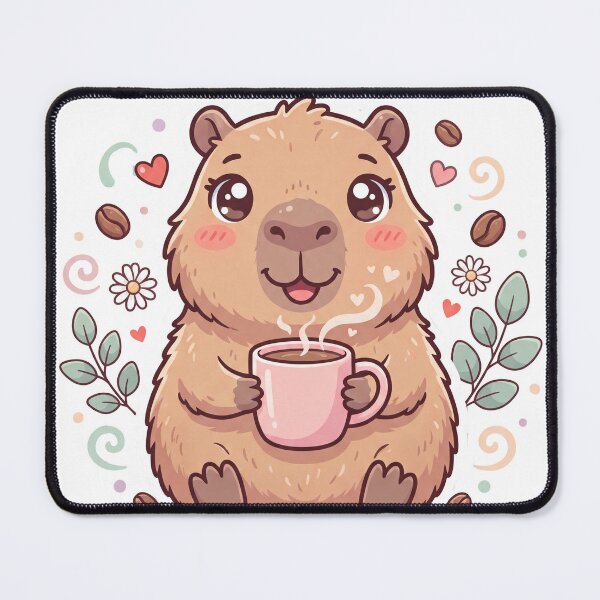 Item preview, Cute Capybara Drinking Coffee Kawaii Coffee Lover Animal Sticker Cozy Capybara Gift designed and sold by Him0227.