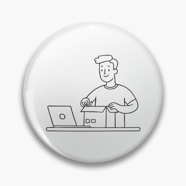 Item preview, Man Unboxing Package Near Laptop designed and sold by rasagamastore.