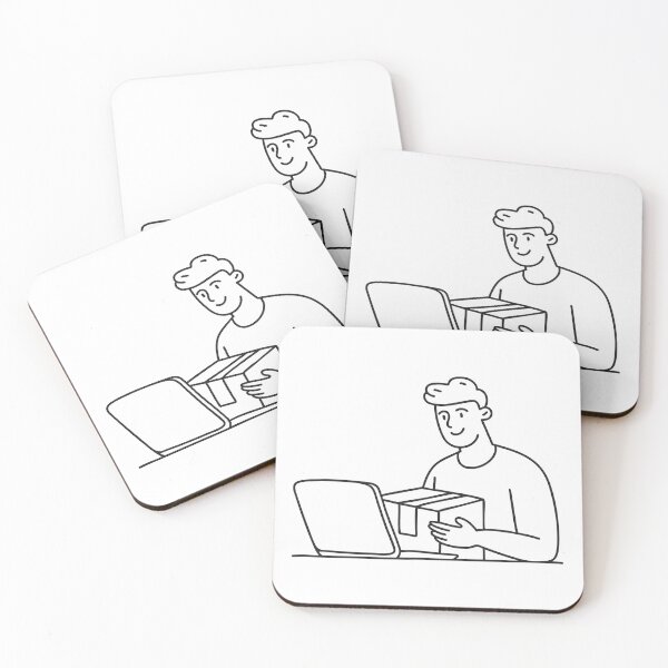 Item preview, Man Opening Parcel Beside Laptop designed and sold by rasagamastore.