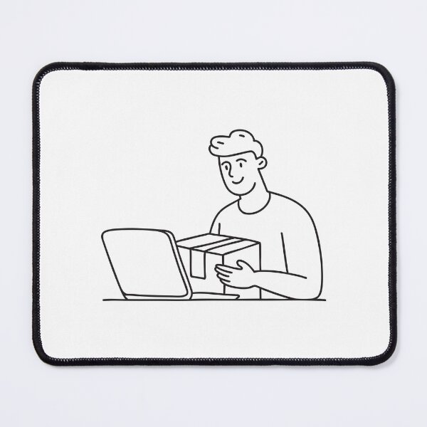 Item preview, Man Opening Parcel Beside Laptop designed and sold by rasagamastore.