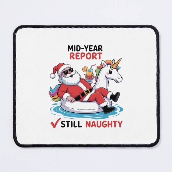 Item preview, Christmas in July Santa on Unicorn Pool Float Still Naughty designed and sold by SapfireStuArt.