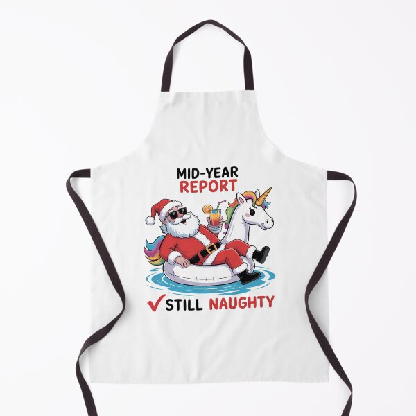 Item preview, Christmas in July Santa on Unicorn Pool Float Still Naughty designed and sold by SapfireStuArt.