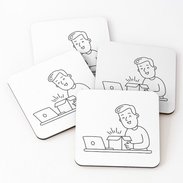 Item preview, Man Unpacking Box with Laptop designed and sold by rasagamastore.