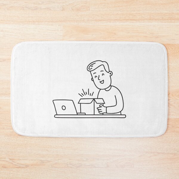 Item preview, Man Unpacking Box with Laptop designed and sold by rasagamastore.