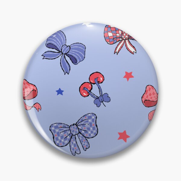 Item preview, Patriotic Coquette Bows and Cherries Red White Blue Pattern designed and sold by THE RILONA.