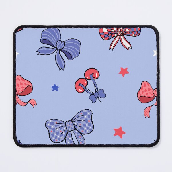 Item preview, Patriotic Coquette Bows and Cherries Red White Blue Pattern designed and sold by THE RILONA.