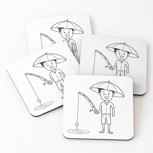 Item preview, Man Fishing with Umbrella Hat designed and sold by rasagamastore.