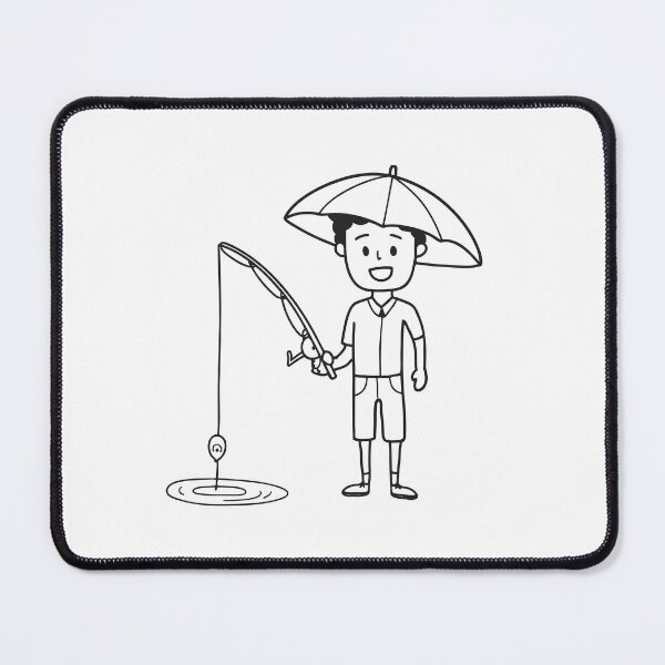 Item preview, Man Fishing with Umbrella Hat designed and sold by rasagamastore.