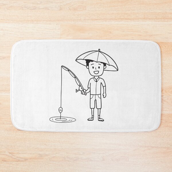 Item preview, Man Fishing with Umbrella Hat designed and sold by rasagamastore.