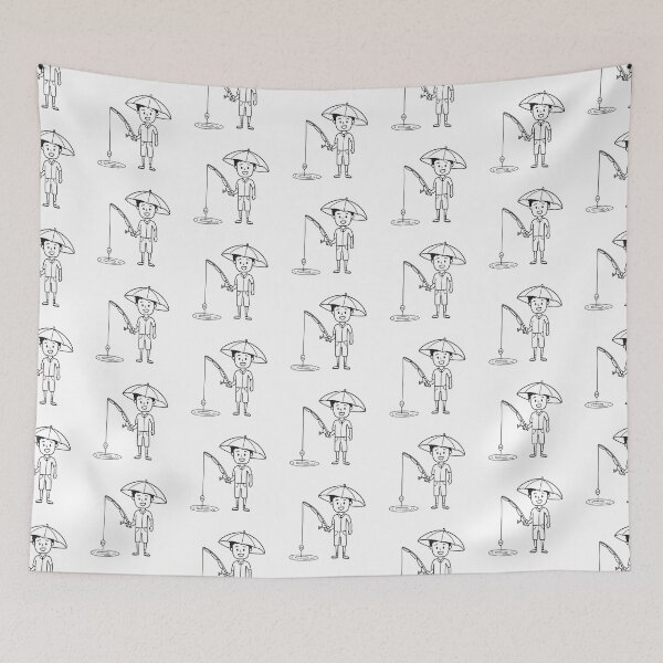Item preview, Man Fishing with Umbrella Hat designed and sold by rasagamastore.