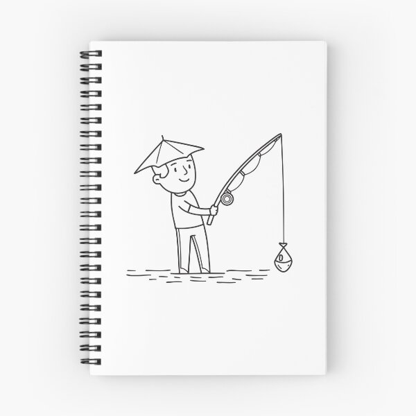 Item preview, A man wearing a small head umbrella while fishing designed and sold by rasagamastore.