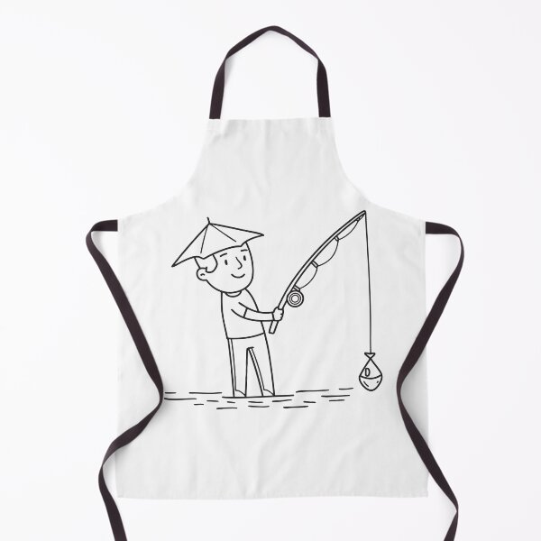 Item preview, A man wearing a small head umbrella while fishing designed and sold by rasagamastore.