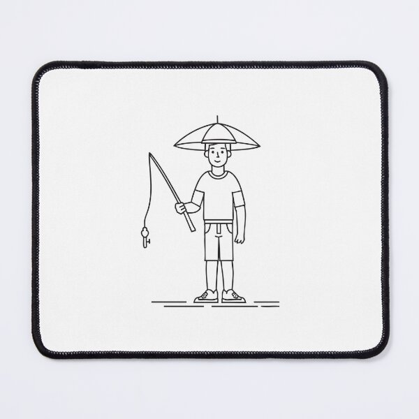 Item preview, Man Wearing Umbrella Hat Fishing designed and sold by rasagamastore.
