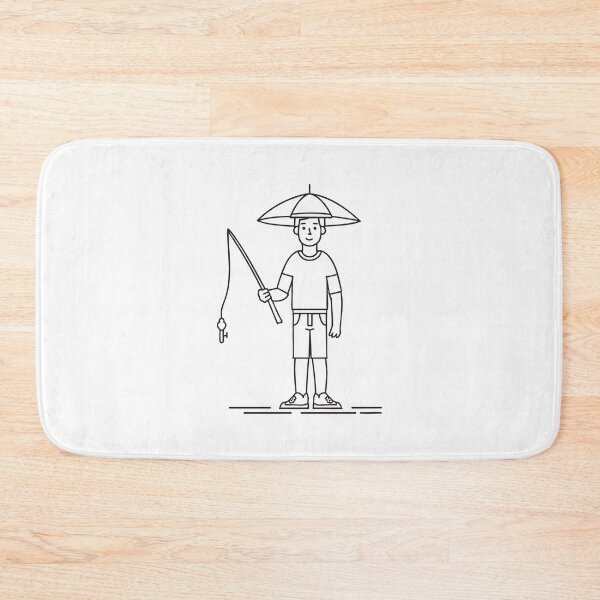 Item preview, Man Wearing Umbrella Hat Fishing designed and sold by rasagamastore.