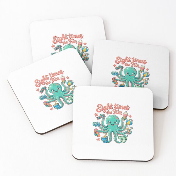 Item preview, Eight Times The Fun Funny Summer Octopus Tee designed and sold by 7Four1 Designs.