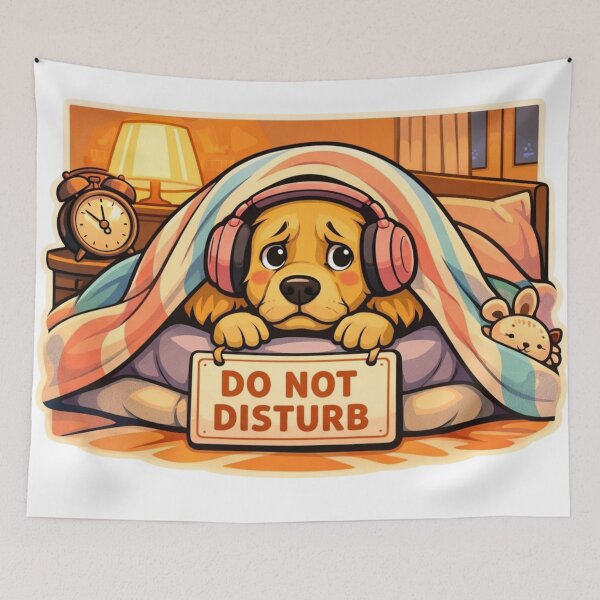 Item preview, Anxious Golden Retriever – Funny Cozy Dog Under Blanket Design designed and sold by Timeless Junction.