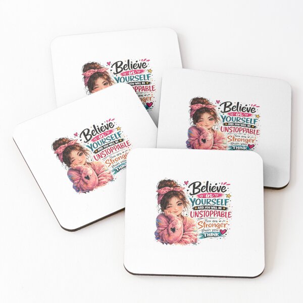 Item preview, Cute Anime Girl Believe In Yourself Unstoppable Quote designed and sold by HOPPRINTS.