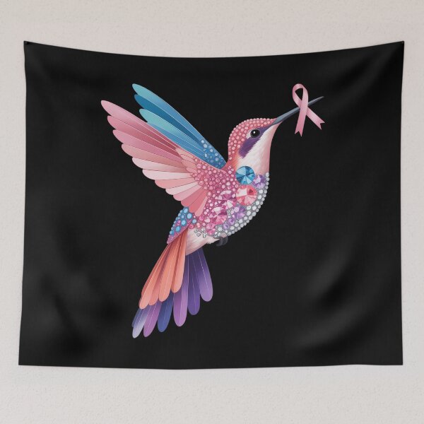 Artikelvorschau, Kolibri-Rosa Schleife zur Sensibilisierung für Brustkrebs entworfen und verkauft von SapfireStuArt.