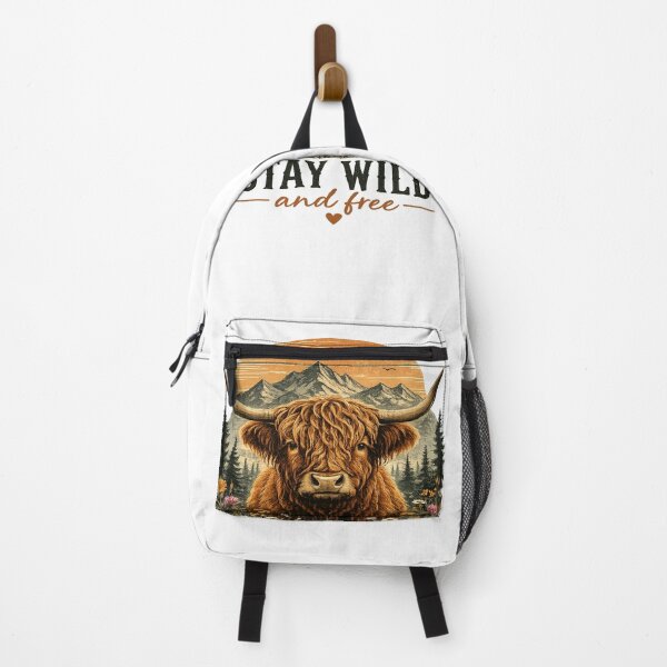 Item preview, Stay Wild and Free Highland Cow Vintage Nature designed and sold by Genzfirevibes.