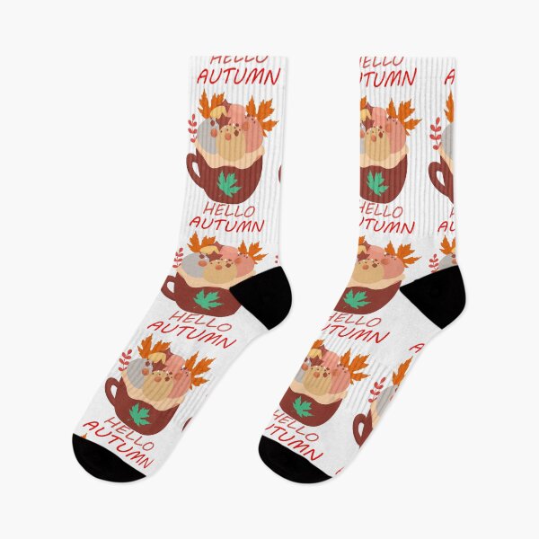 Item preview, Hello Autumn Cozy Coffee Mug | Cute Fall Season Illustration | Pumpkin Spice & Autumn Leaves Design designed and sold by Faisal  Shah.