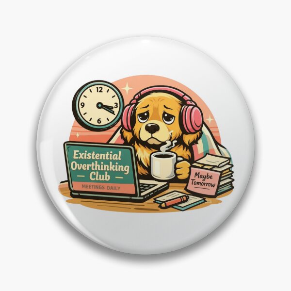 Item preview, Existential Golden Retriever – Coffee & Overthinking Club designed and sold by Timeless Junction.