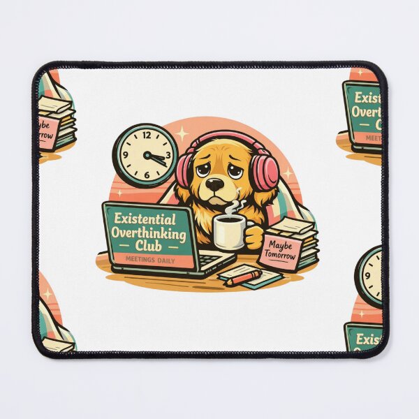 Item preview, Existential Golden Retriever – Coffee & Overthinking Club designed and sold by Timeless Junction.