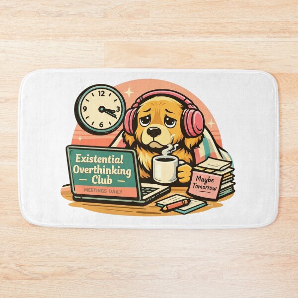 Item preview, Existential Golden Retriever – Coffee & Overthinking Club designed and sold by Timeless Junction.