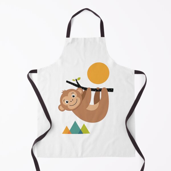 Item preview, Cute Happy Sloth Hanging on Tree Branch Under the Sun – Minimalist Kawaii Animal Cartoon Design designed and sold by Charonde.