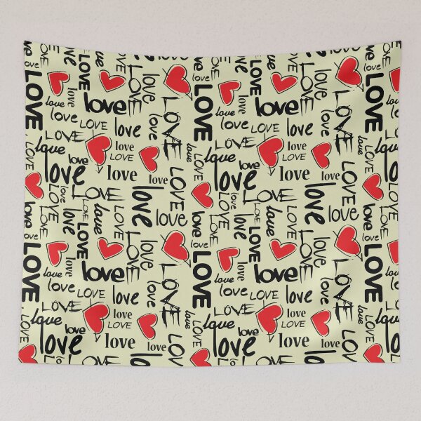 Item preview, Y2K Grunge Love Typography Pattern Edgy Graffiti Hearts designed and sold by BrownHorse90s.
