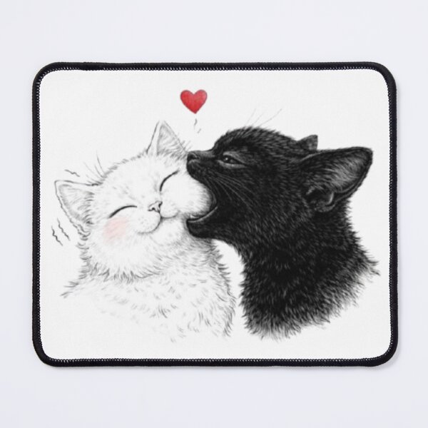 Item preview, Cute Cat Love Bite Black and White Playful Kittens designed and sold by DESIGN DIMENSION .
