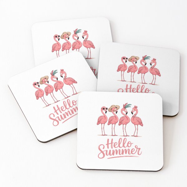 Item preview, Hello Summer Flamingo Cute Flamingo Summer Beach designed and sold by SapfireStuArt.