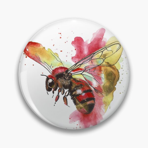 Item preview, Colourful Bee Watercolour Painting  designed and sold by calamarisky.