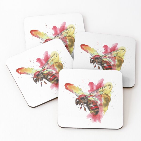 Item preview, Colourful Bee Watercolour Painting  designed and sold by calamarisky.