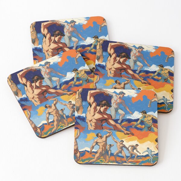 Aperçu de l'œuvre Hommes musclés dynamiques en mouvement créée et vendue par ZhivanCrimson.