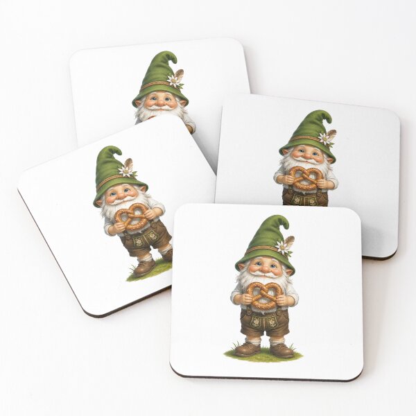 Item preview, Cute Bavarian Gnome with Pretzel – Alpine Folk Character Illustration designed and sold by Alpine-Ink.