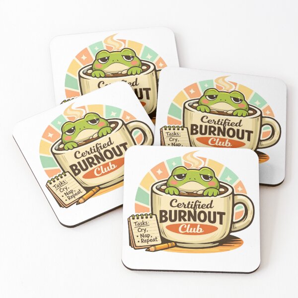 Item preview, Certified Burnout Club – Emotional Support Frog designed and sold by Timeless Junction.