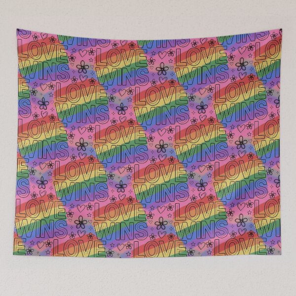 Item preview, Love Wins Rainbow Pride Pattern designed and sold by ZhivanCrimson.