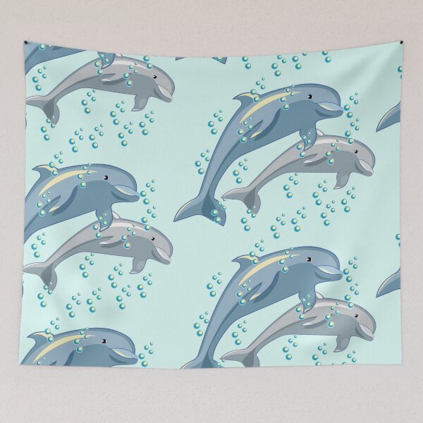 Item preview, fun the dolphin couple is smiling designed and sold by OrPolly.