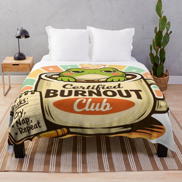 Item preview, Certified Burnout Club – Emotional Support Frog designed and sold by Timeless Junction.