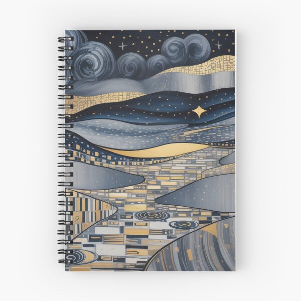 Item preview, Abstract Golden Night Landscape – Klimt-Inspired Modern Art Nouveau Wall Art with Gold Accents designed and sold by Tamas Das.