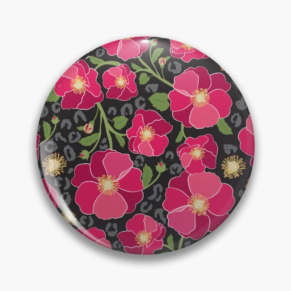 Item preview, Bold Pink Roses on Dark Leopard Print Seamless Pattern designed and sold by THE RILONA.