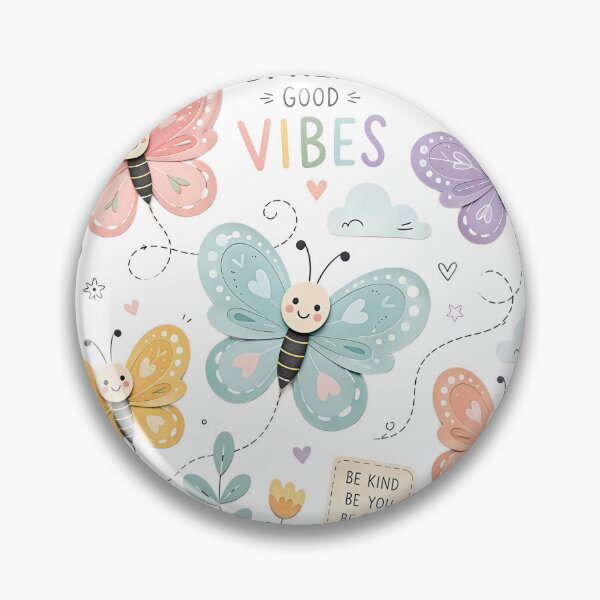 Item preview, Spread Good Vibes – Cute Pastel Butterfly Floral Illustration designed and sold by Artisan Finds Online.