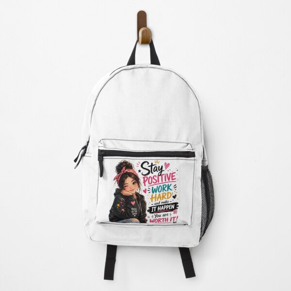 Item preview, Cute Anime Girl Stay Positive Work Hard Quote designed and sold by HOPPRINTS.
