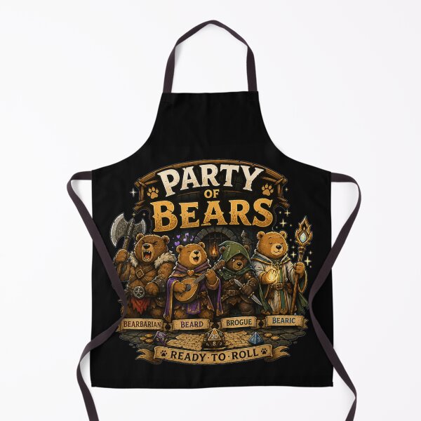 Item preview, Funny Dungeons and Dragons Party of Bears Fantasy Tabletop RPG Gaming Graphic designed and sold by River Silva.