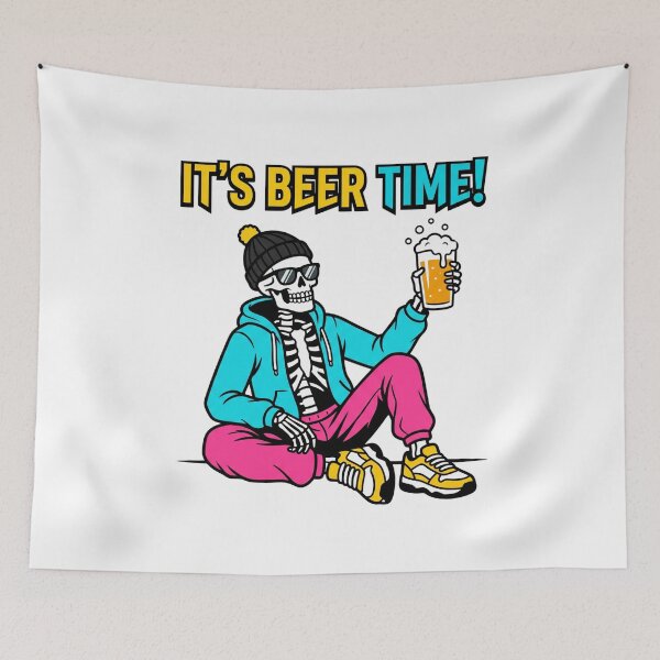 Item preview, Cool Skull Drinking Beer Retro Graphic Shirt designed and sold by Mr-wow.
