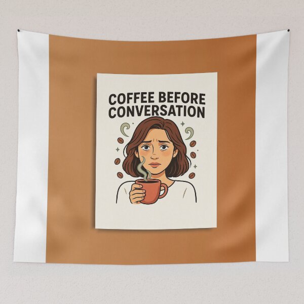 Item preview, Coffee Before Conversation T Shirt designed and sold by Home Decor Art.