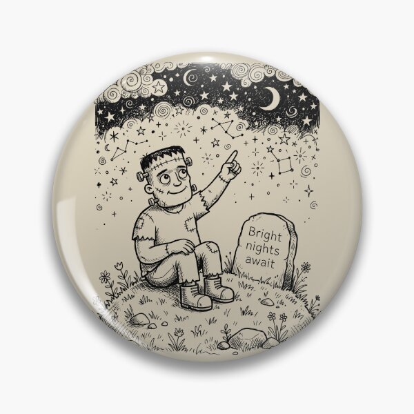 Item preview, Hilltop Star Gaze - Spooky Cute Frankenstein Monster designed and sold by bapupa.